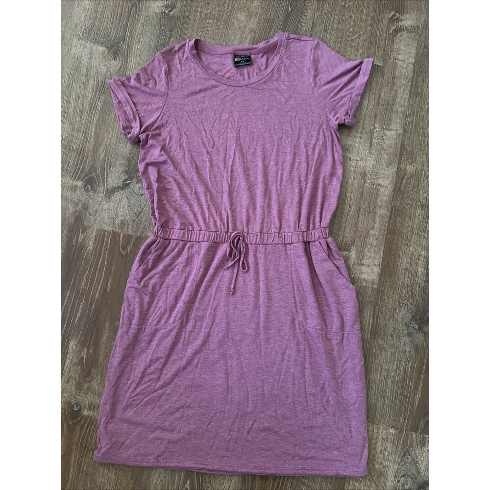 32 Degrees Cool Women Dress Size L Pink & Black Stretch Knit Cuffed Drawstring 2